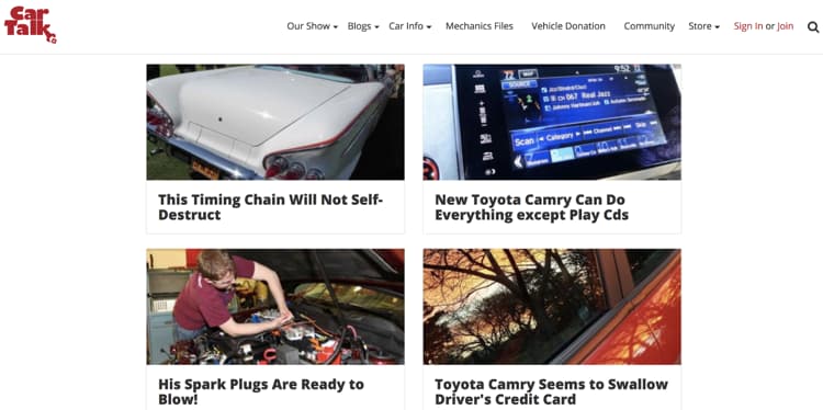 How to Name Your Blog Example CarTalk