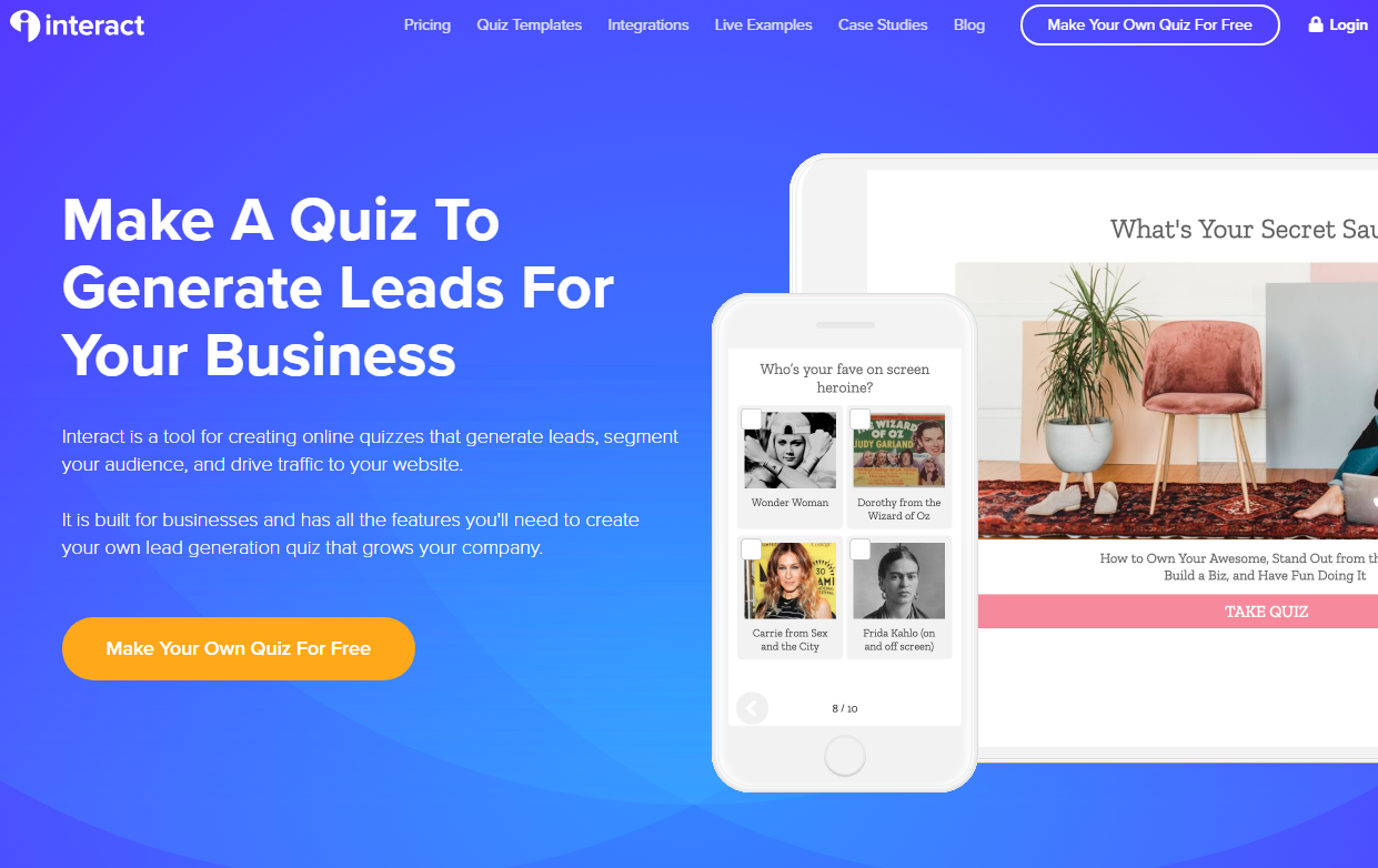 Interact Affiliate Program Landing Page (Screenshot)