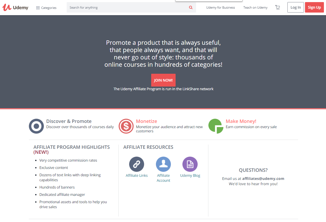 Udemy's Online Course Affiliate Program (Illustration)