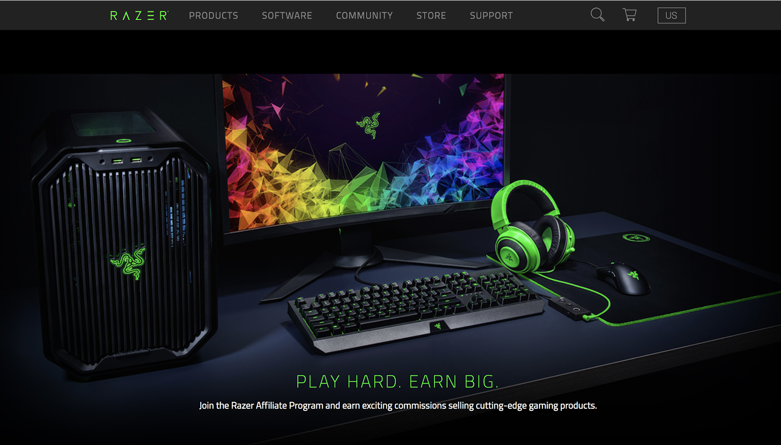 Razer Gaming Products Referral Program Screenshot Image