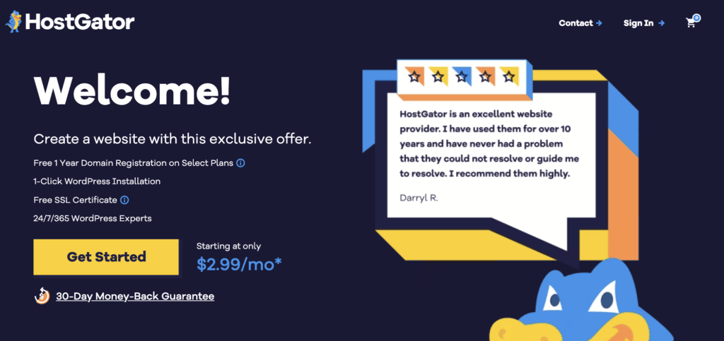 HostGator Landing page