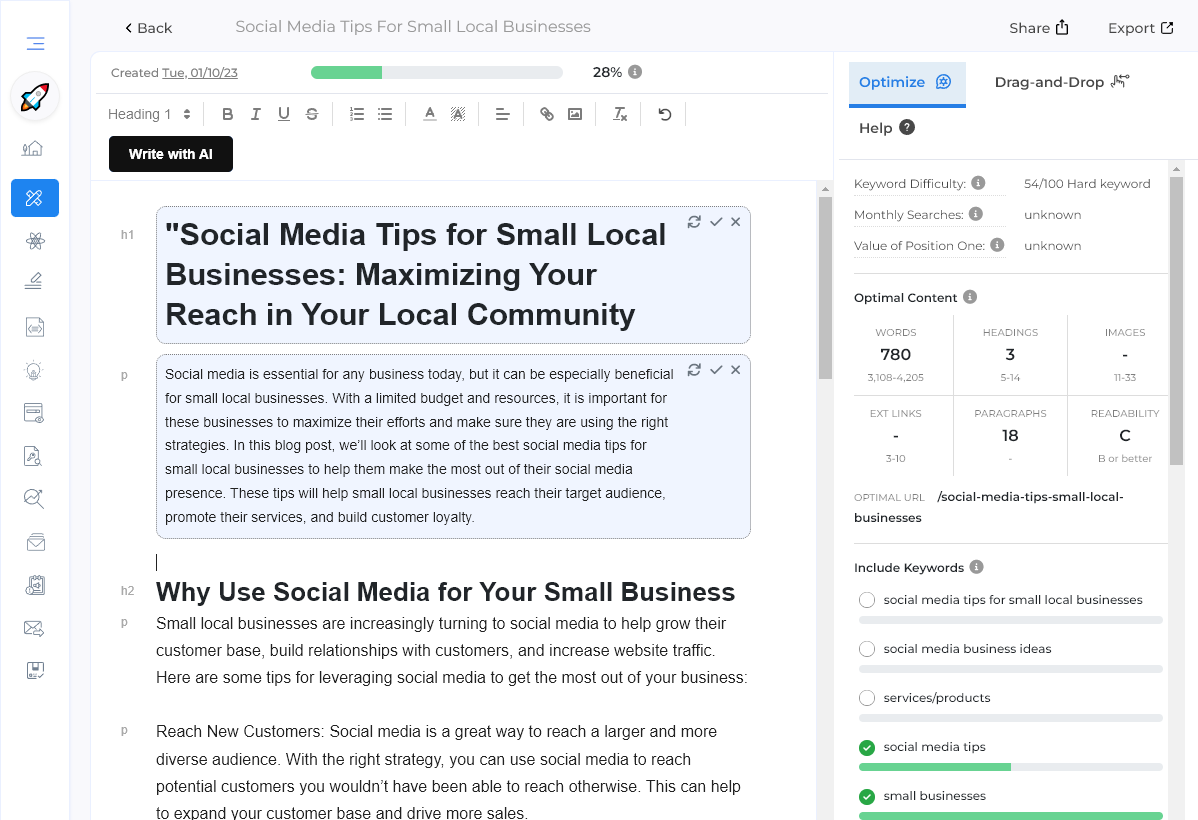 GrowthBar AI SEO Tools for Bloggers and Content Teams (Screenshot)