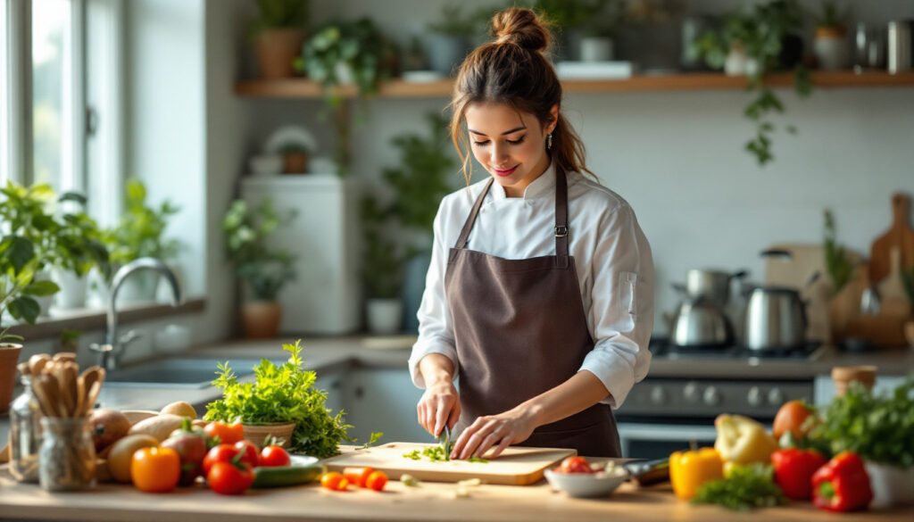 Personal Chef Business Idea Example (Image of Chef Cooking for Family)
