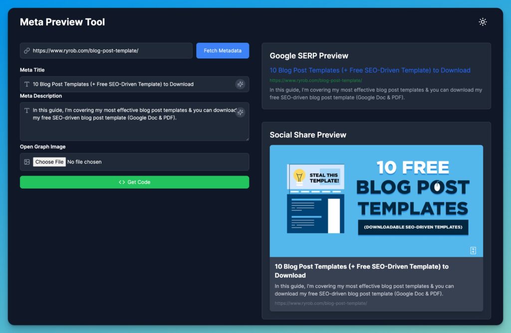 Meta Preview Tool (Free SEO Tool) Screen Shot