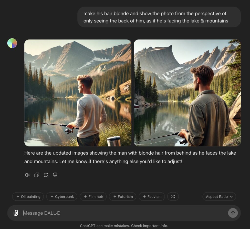 DALL-E in ChatGPT to Create Images (Screen Shot)