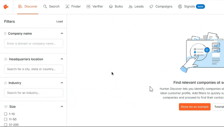 Hunter's Directory of Businesses for Link Building Outreach (Screen Shot)
