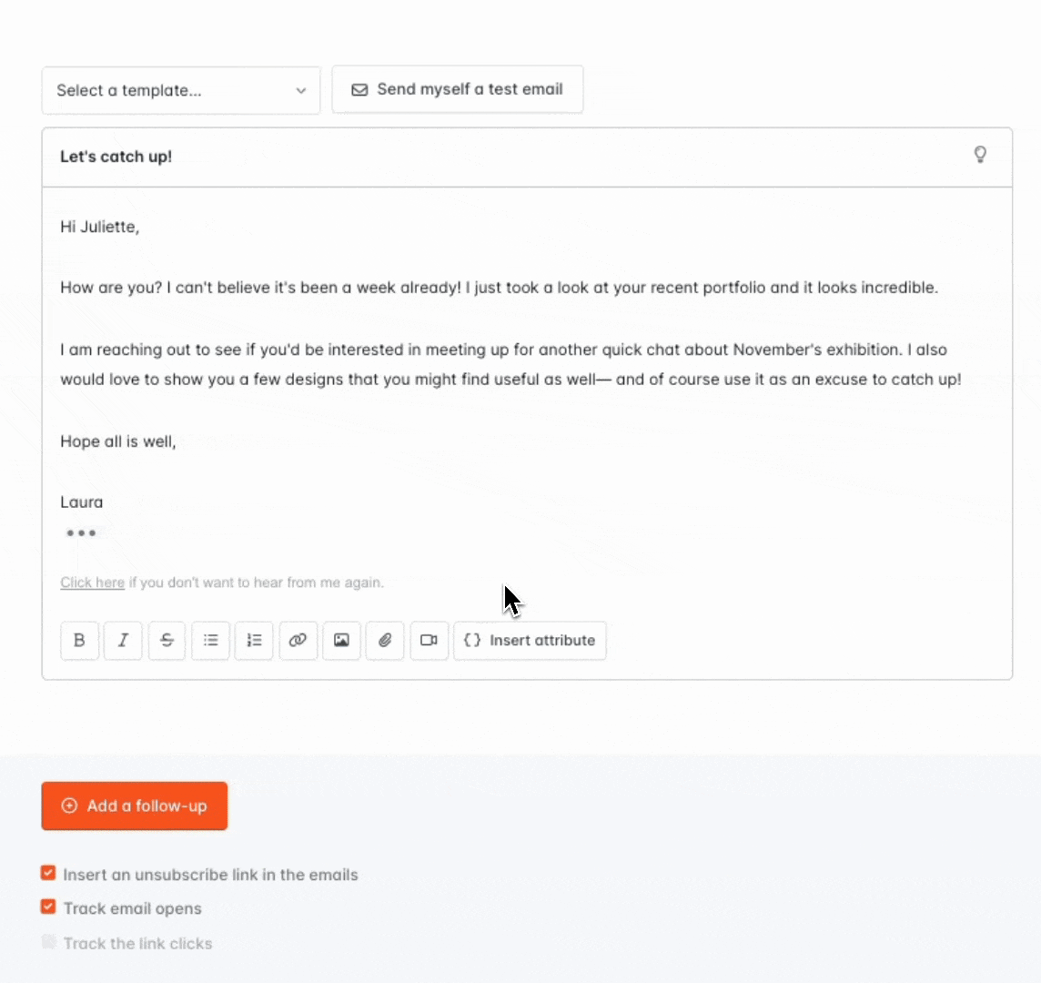 Campaign Automation for Outreach (Screen Shot)
