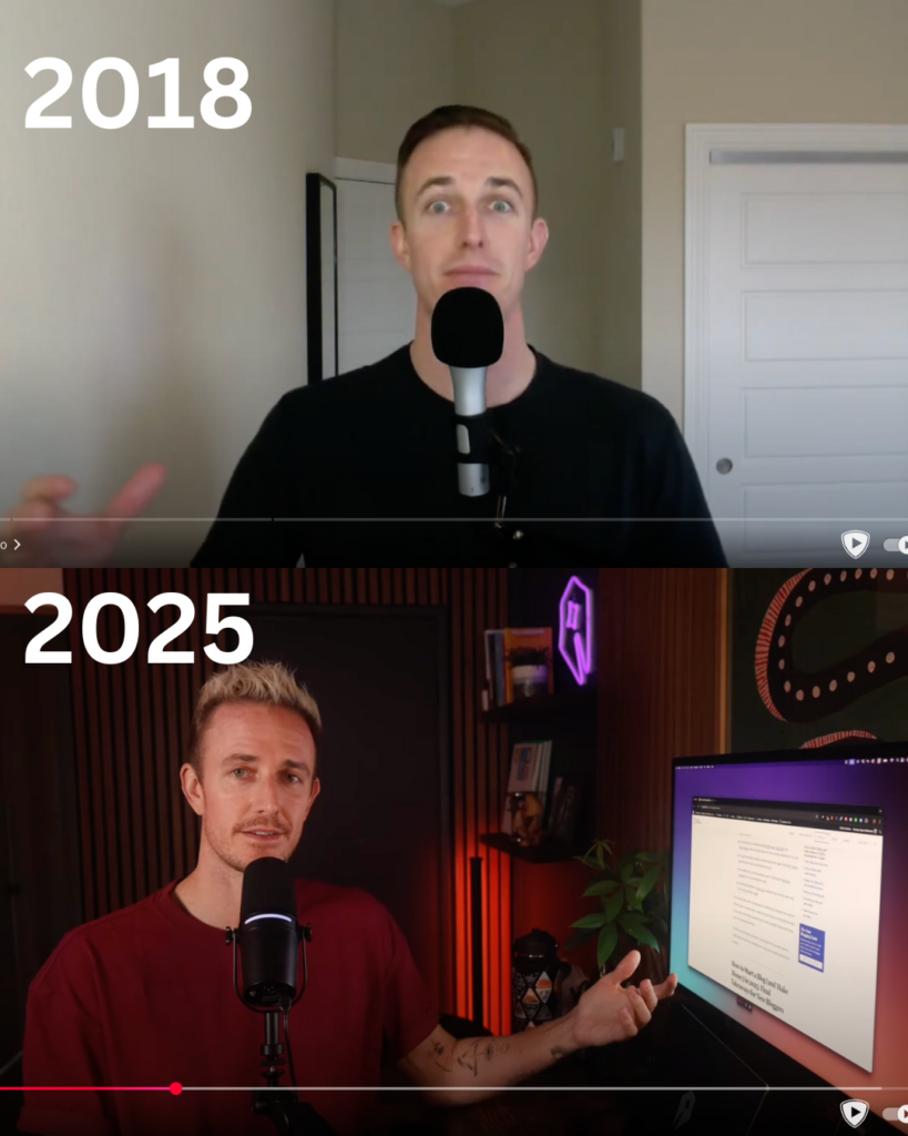 2018 v 2025 Ryan Robinson YouTube Video Comparison Over Time