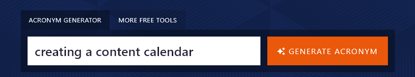 Entering a Topic Into the AI Acronym Generator