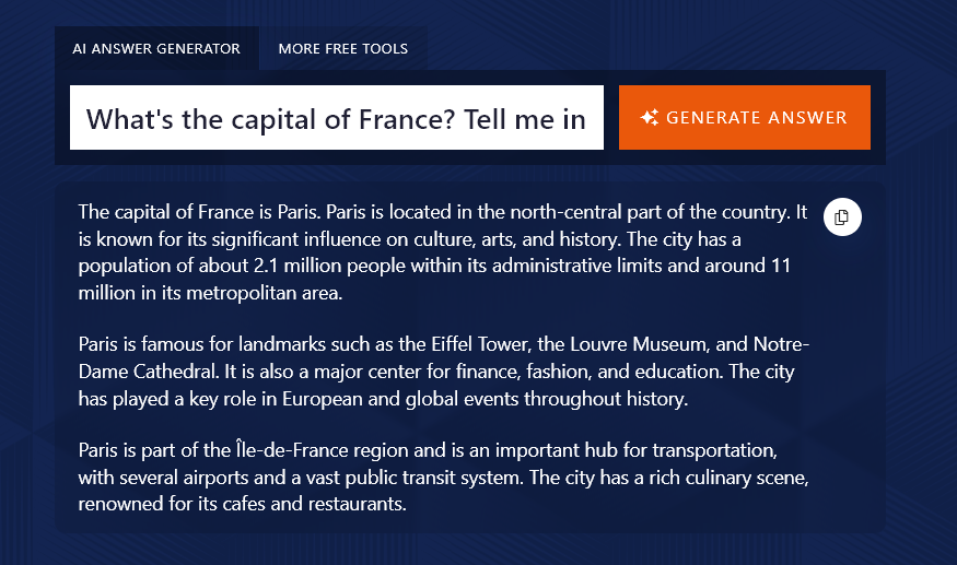 Adding Tell Me In Detail to Your Question Gets a Much Longer Answer From the AI Answer Generator (for the Same Question)