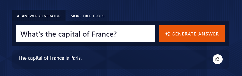 The AI Answer Generator Gives a Succinct Brief Answer to a Straightforward Question