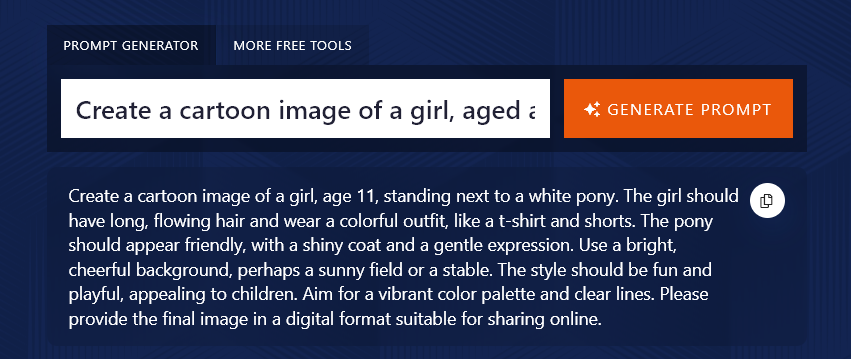 Giving a Specific, Clear Prompt to the AI Prompt Generator