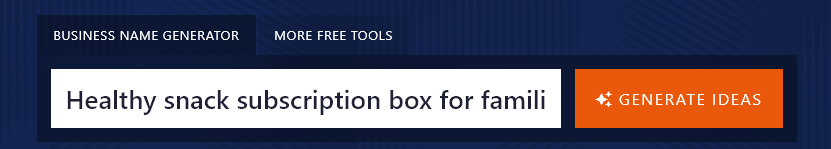Entering Your Business Topic or Niche into the AI Business Name Generator