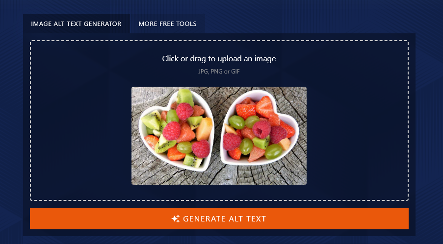 Uploading an Image File to the Image Alt Text Generator