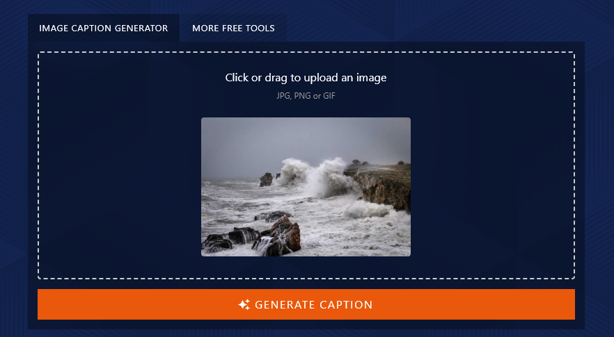 Uploading a Image to the Image Caption Generator