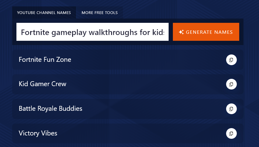 Including Audience Details When Giving a Topic to the YouTube Channel Name Generator