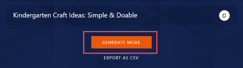 The Generate More button for the AI Facebook Group Name Generator Tool