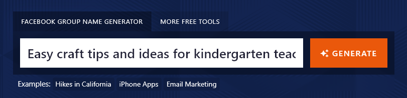 The AI Facebook Group Name Generator Tool, With a Group Description Entered