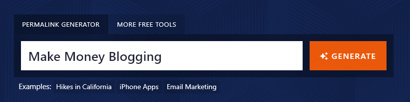 Entering a Topic Into the Permalink Generator Tool