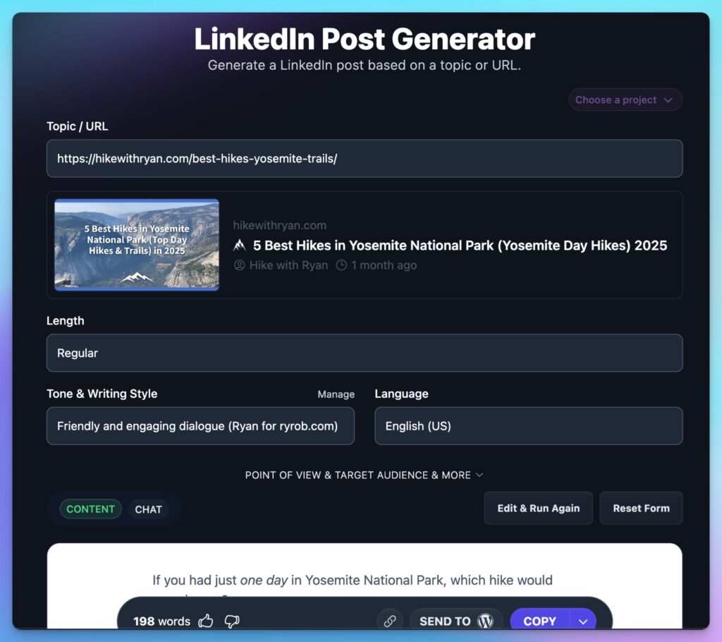 AI Social Media Tools for Promoting Content (LinkedIn Example)