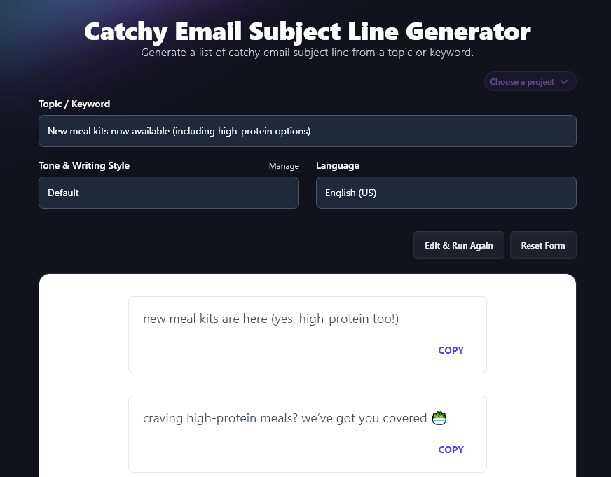 AI Tool for Small Business: Email Subject Line Generator