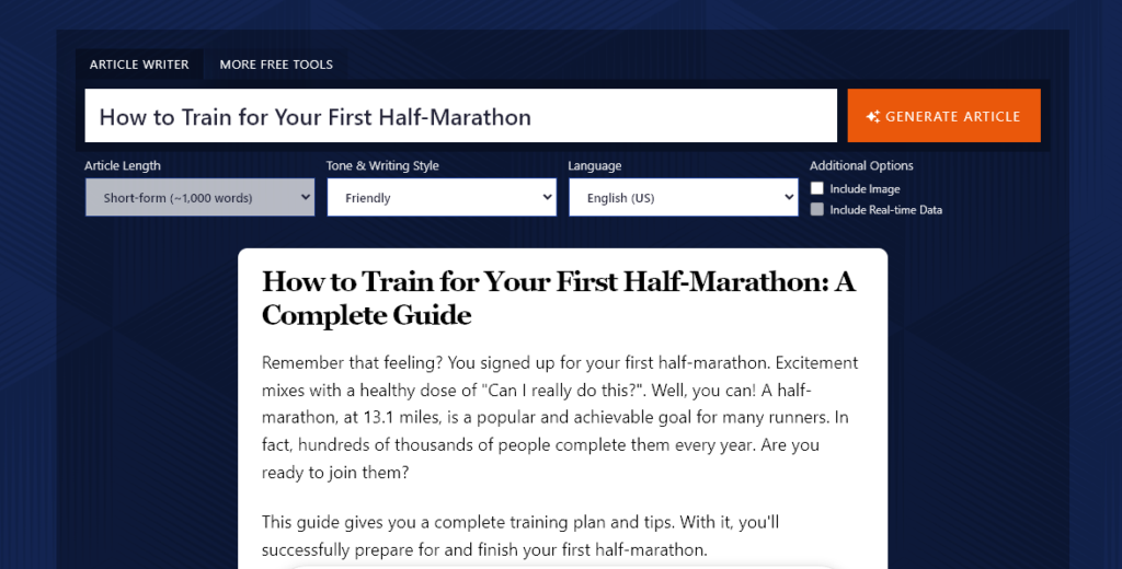 AI Tool for Small Business: Article Writer