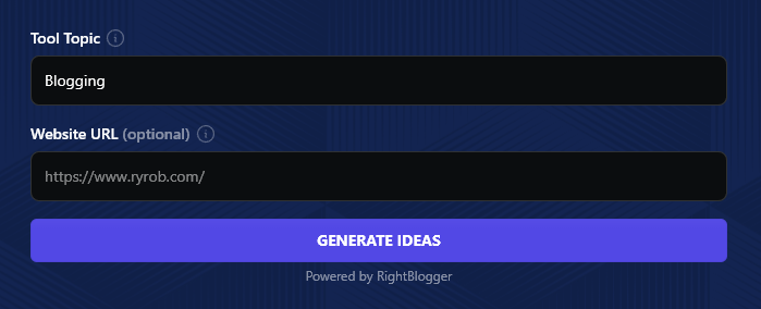 Entering a Tool Topic for the Lead Magnet Idea Generator