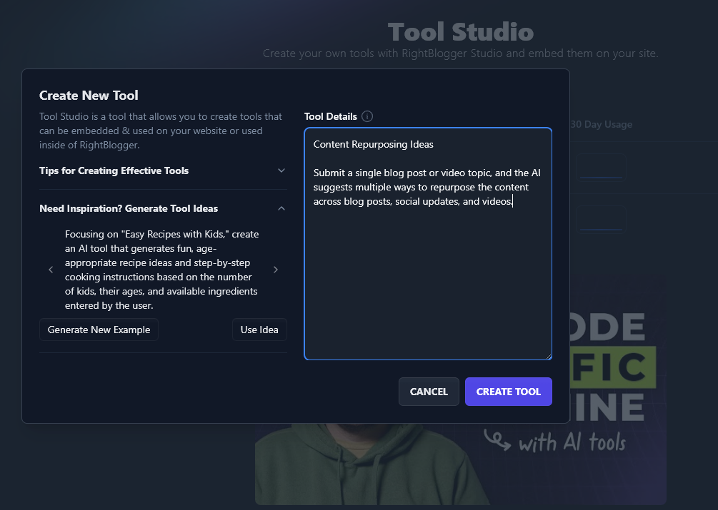 Creating Your Lead Magnet in RightBlogger's Tool Studio