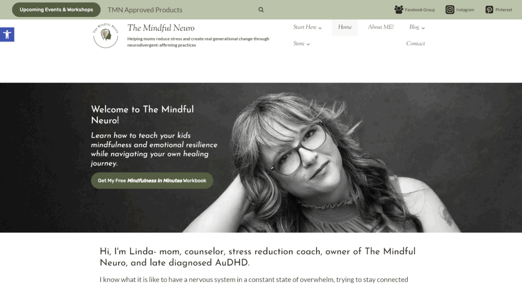 The Mindful Neuro Homepage (Third Free Blog Preview)
