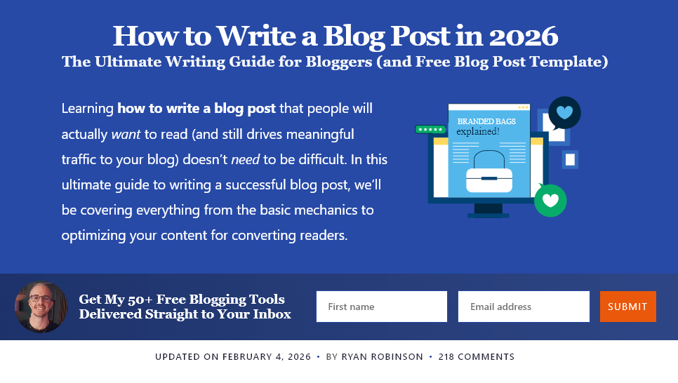 Screenshot of How to Write a Blog Post in 2026 title and first paragraph