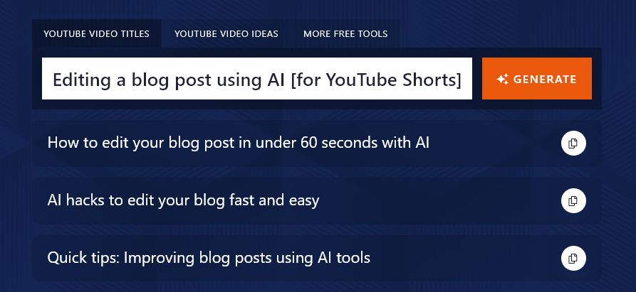 Creating YouTube Shorts Titles Using the AI Video Title Generator