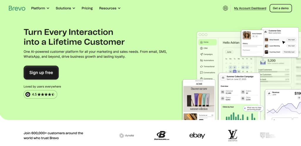 Brevo Homepage Screen Shot