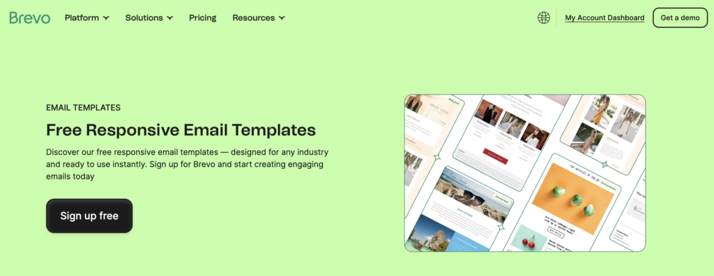 Brevo's Email Template Library for SEO