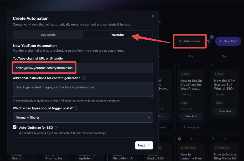 Blog Automation for YouTube Channels